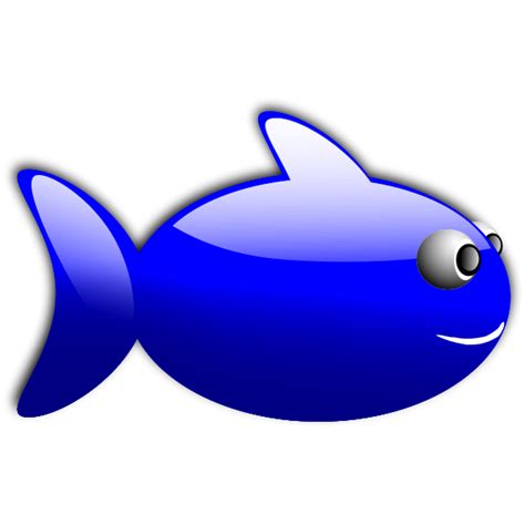 Glossy Blue Fish Vector Illustration Free Svg