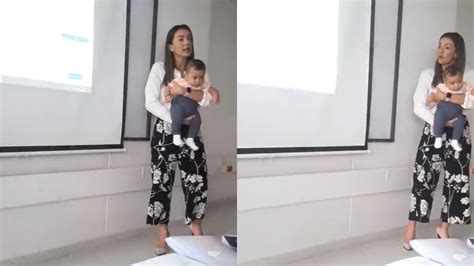Profesora carga al bebé de su alumna para que pueda prestar atención en clases Cooperativa cl