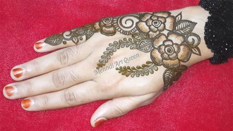 Beautiful Rose Mehndi Design Hand Mehndi Designsimple Mehndi Design