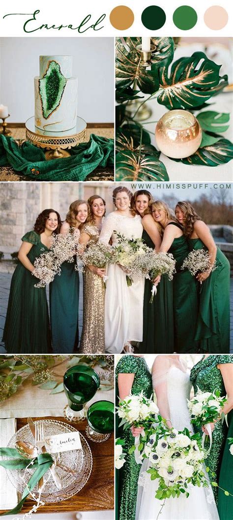 14 Dark Green Emerald Wedding Colors And Palettes Gold Wedding Colors