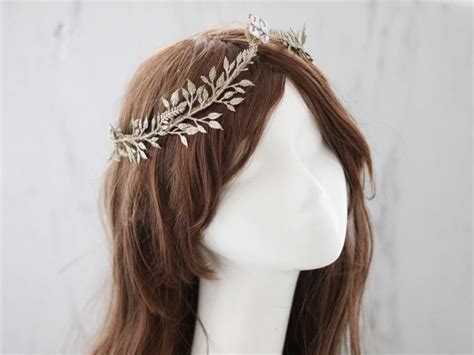 Gold Leaf Diadem Elvish Flower Crown Elf Headpiece Leaf Fairy Crown