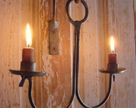Rustic Candle Sconce Wall Candle Holder Blacksmith Forged Etsy Iron