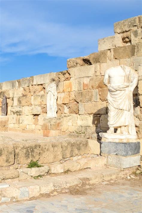 Ruins Of The Walls And Statues In Famous Salamis Complex Northern