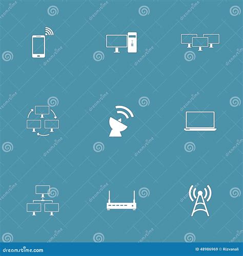 Telecom Communication Vector Icon Set 2 Stock Vector Illustration Of