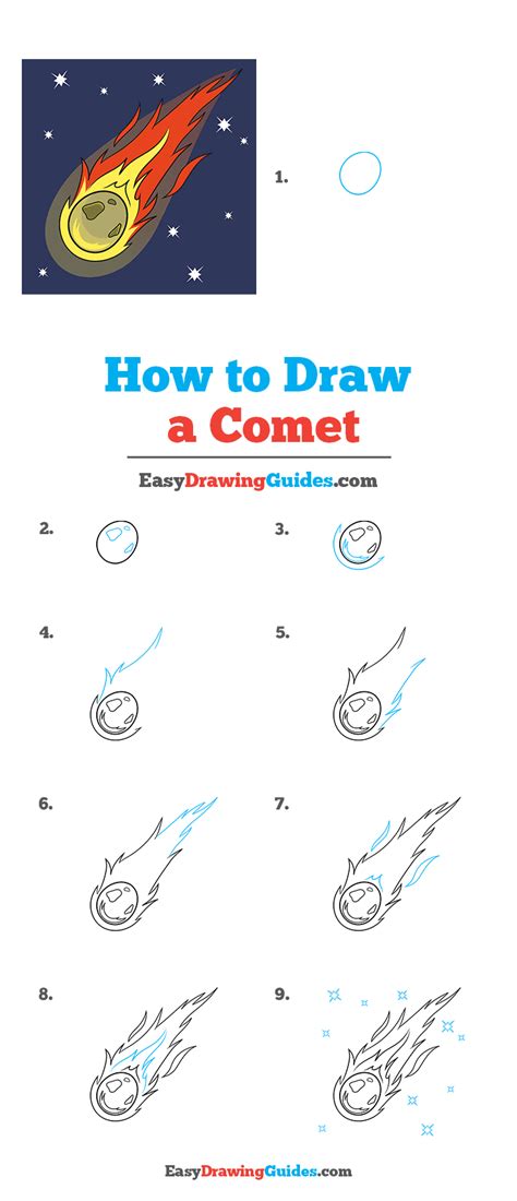 How To Draw A Comet Really Easy Drawing Tutorial Space Drawings