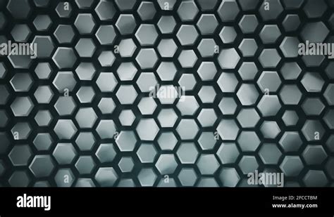 Geometric Grey Background With Hexagons Loopable 3d Render 4k Uhd