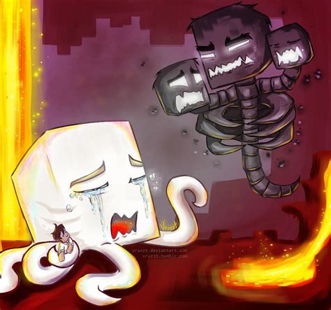 Who do you think will win? Ghast y wither Boss by Vruzzt | Minecraft comics ...