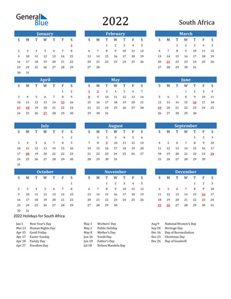 2023 Calendar Including Public Holidays South Africa