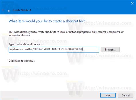Create Control Panel Shortcut In Windows 10