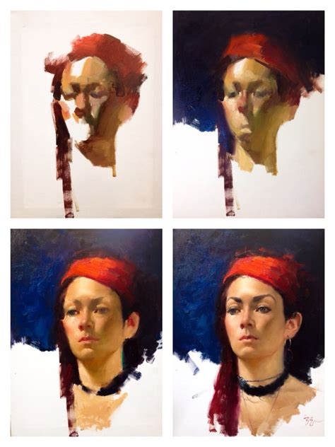 Alla prima portrait painting by Zimou Tan. | Portrait ... Sometimes i start a portrait as flat as a pancake. here's a peek into my process.