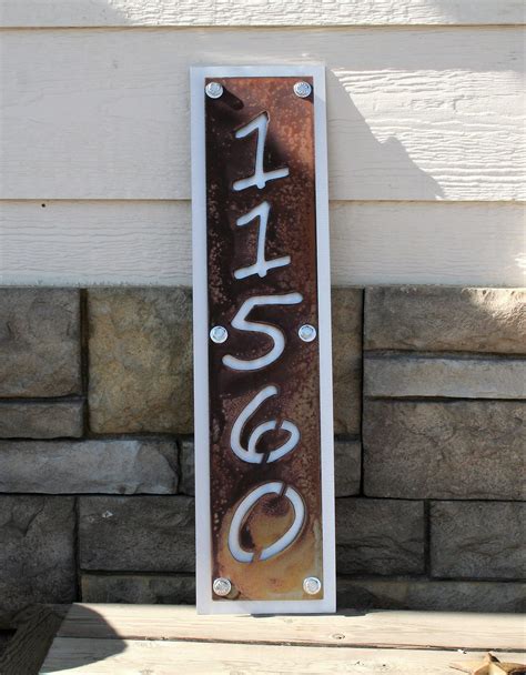 Rustic Address Number Plaque Metal House Number Sign Small Sizes