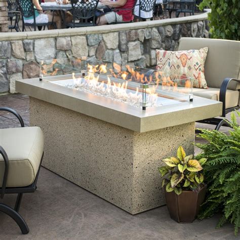 The Outdoor Greatroom Company Key Largo 48 Inch Linear Natural Gas Fire Pit Table With 42 Inch