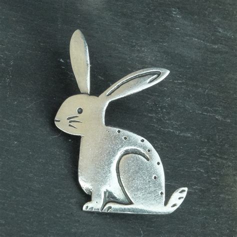 Silver Sitting Rabbit Brooch By Katie Stone Pyramid Gallery