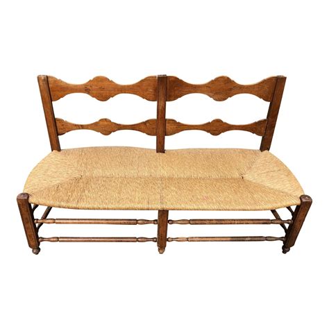 Vintage French Wooden Country Bench Chairish