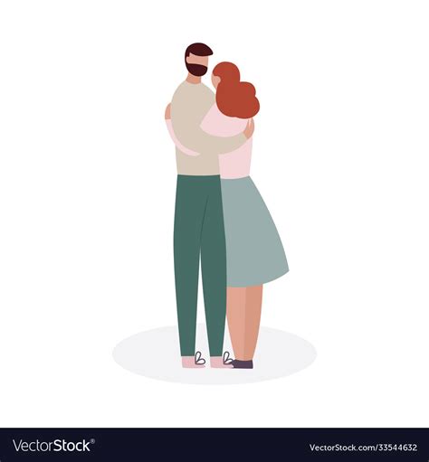 Cartoon Couple Hug Two People Hugging Isolated Vector Image The Best