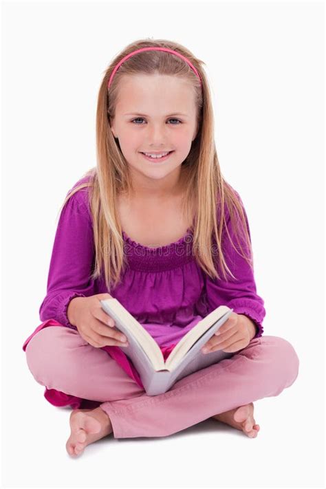 Portrait Of A Happy Girl Reading A Book Stock Image Image Of