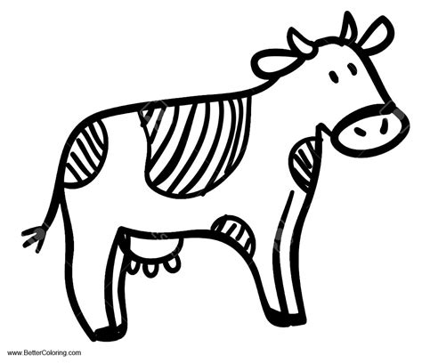 Simple Cow Coloring Pages Free Printable Coloring Pag