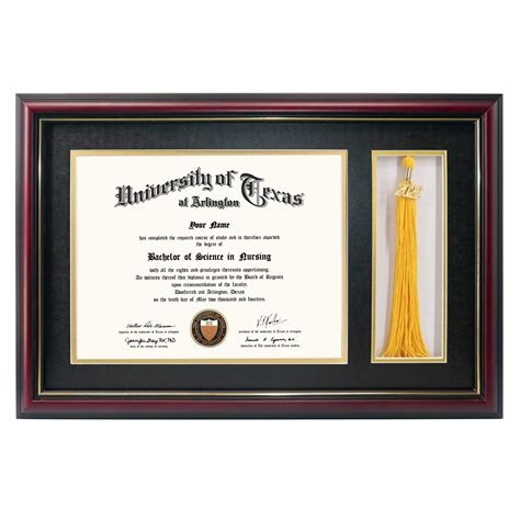 Graduationmall 11x17 Cherry Wood Diploma Frame With Tassel Holder For 8
