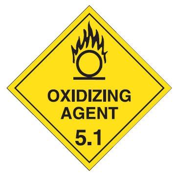 Hazardous Material Placards Label Oxidising Agent Seton Australia