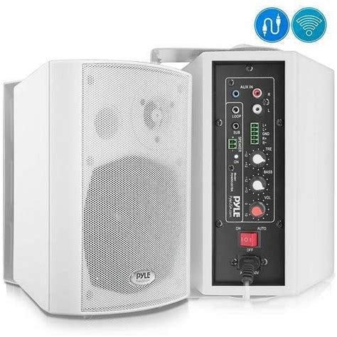 Pyle Pdwr53btwt 525 300 Watt Bluetooth Indoor Outdoor Speakers White