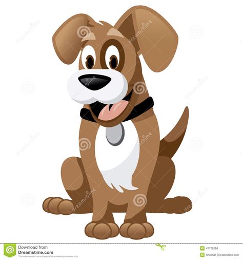 Cute Cartoon Dog Isolated On White Stock Vector Image