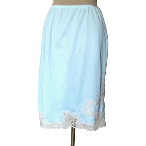 Vintage Light Blue Half Slip With Gorgeous Lace From Beca On Ruby Lane