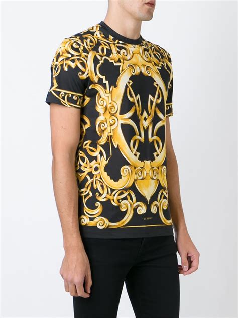 Lyst Versace Baroque Print T Shirt In Black For Men
