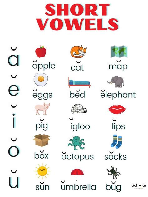 Short Vowels Chart Etsy Vowel Chart Short Vowels Teaching Vowels