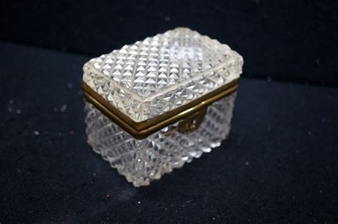 Sold Price Antique Cut Glass Trinket Box 75 H X 9 5 Cm Wide