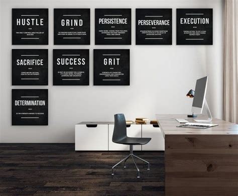 9x Office Decor Motivational Wall Art Canvas Prints Entrepreneur Bundle