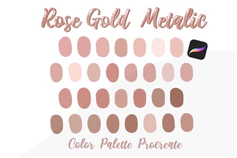 Rose Gold Metallic Procreate Paleta De Colores Descarga Etsy
