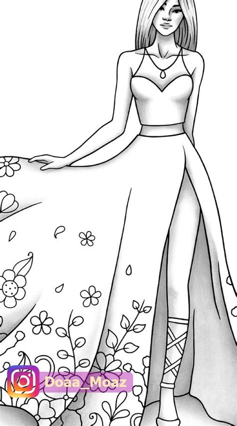 Coloring pages dresses download and print these dresses coloring pages for free. Fashion coloring page ♥ in 2020 | Fashion illustration ...