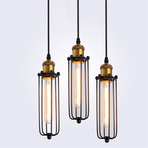 The rounded glass shade design creates a subtle accent that can fit any bedroom, bathroom, hallway, kitchen. Retro RH Industrial Pendant Lamps for Warehouse/Bar a ...
