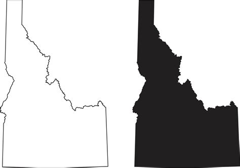 Idaho Map On White Background Idaho State Sign Outline Idaho Map