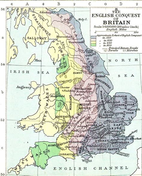 Map Of The Anglo Saxon Conquest Of Britain And The Anglo Saxon Kingdoms
