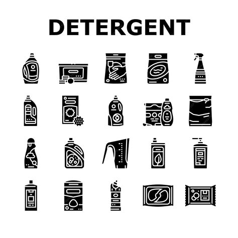 Premium Vector Detergent Organic Laundry Soap Icons Set Vector