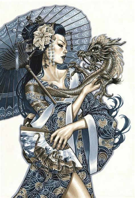 Menelwenaart Geisha Tattoo Design Japanese Tattoo Women Japanese Tattoo