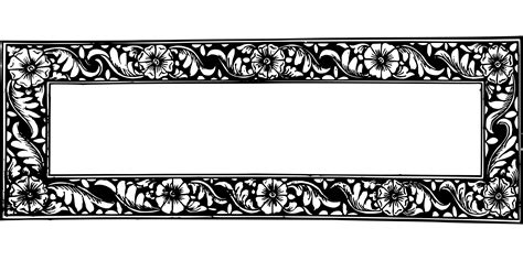 Vintage Narrow Flower Frame Coloring Page Colouringpages