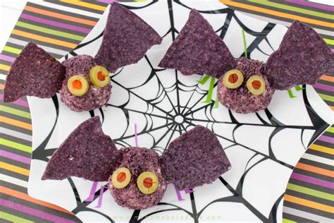 Bat Cheese Balls Halloween Appetizer