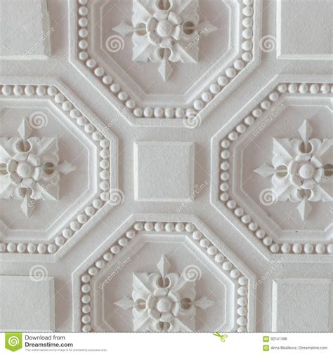 White Geometric Ornamental Pattern Of Ceiling For