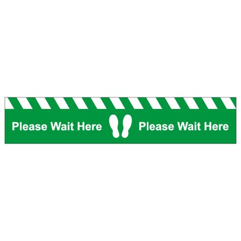 Please Wait Here Line Floor Sticker