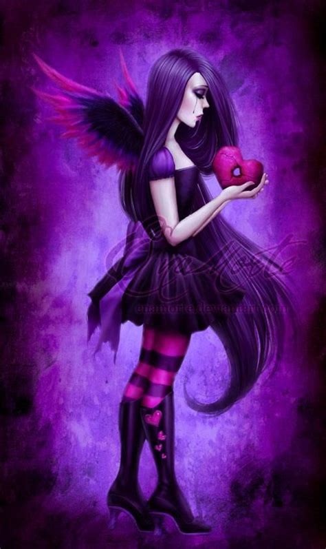 Purple Goth Fairy Art Work By Enamorte Fairy Art Fantasy Fairy