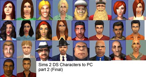 Sims 2 Ds Characters To Pc Part 2 Final Some Of These Look A Little