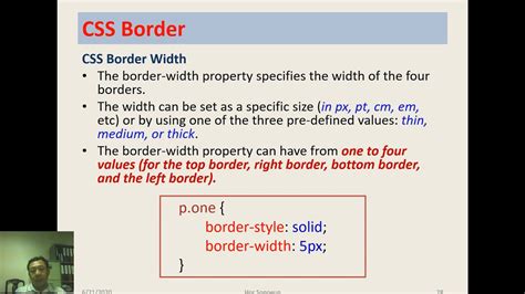 Css Setting Border In Html Youtube