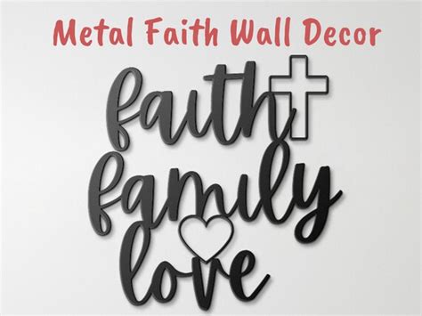 Faith Metal Sign Christian Wall Art Metal Words Faith Etsy