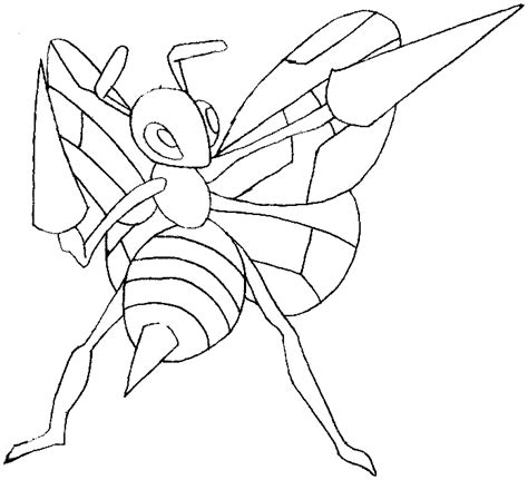 Beedrill From Pokemon In Easy Steps Lesson How To Draw Dat Coloring Home