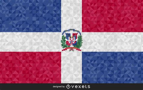 Flag Of Dominican Republic Polygonal Design Vector Download
