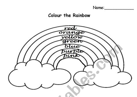 Rainbow Colors Worksheet Free Esl Printable Worksheets