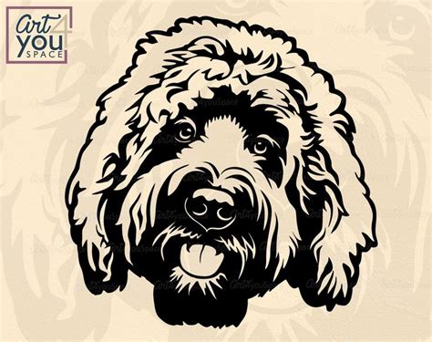 Download Golden doodle svg dog svg cricut Face clipart Head bandana | Etsy in 2020 | Goldendoodle, Dog ...