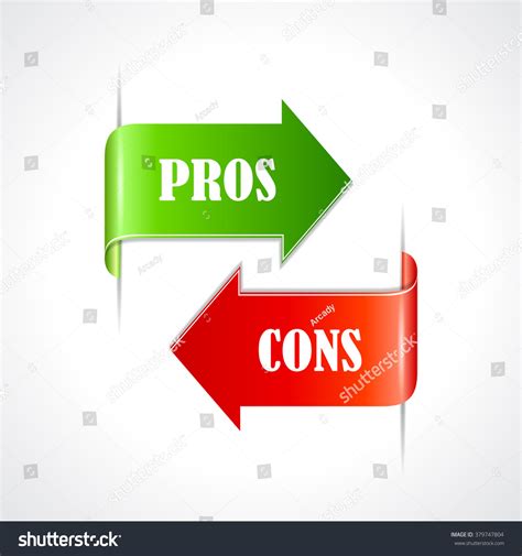 Pros And Cons Ribbons Set Isolated On White Background Stock Vector